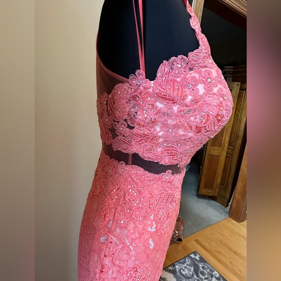 Coral sequin Aspeed prom gown - Picture 8 of 17